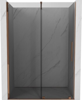 MEXEN/S - Velár posuvné sprchové dvere 150, grafit, ružové zlato 871-150-000-41-60