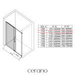 CERANO - Sprchovací kút Lantono - ľavá - 8 mm - Soft-Close - chróm, mliečne sklo - 110x90 - posuvný CER-665347