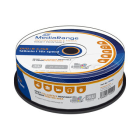 MediaRange DVD+ R 4.7GB 16x spindl 25ks - Inkjet Printable (MR408)