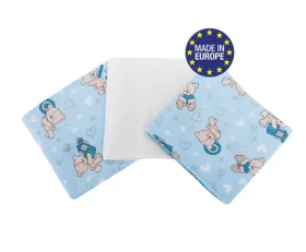 Bomimi Plienky bavlna Premium 140 g/m2 70x80 cm 3ks medvedík modrá (BO2214BLU013)