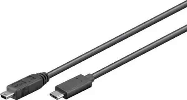 MicroConnect kábel USB C (M) - miniUSB2.0 B (M) 0.5m čierna / 480Mbit/s (USB3.1CMB505)