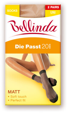 Dámske hodvábne ponožky DIE PASST 20 DEN SOCKS 2 PACK - BELLINDA UNI černá