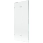 MEXEN/S - Lunar L vaňová zástena 2-krídlová ľavá 80 x 150, transparent, biela 897L-080-100-20-00-L