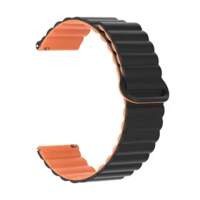 Aligator Remienok silikónový magnetický / 22mm / čierno-oranžový (22AW0033)