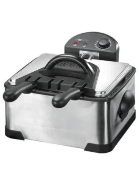 Clatronic FR 3195 čierna / Fritovací hrniec / 2 fritovacie koše / 2000 W / 4L / objem 2 kg / nerez (FR 3195)