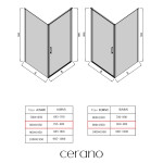 CERANO - Sprchovací kút Porte Ľ/P - 8 mm - čierna matná, transparentné sklo - 90x80x195 - otočný CER-413576