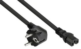 Kabelmeister napájecí kabel Schuko 90° - IEC C15 černý / Napájecí kabel / H05RN-F / 5 m / 10 A / 250 V (SK0150-S050)