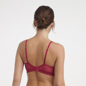 Dámska čipkovaná podprsenka s kosticami DIM ROMANCE UNDERWIRE FULL CUP BRA - DIM - červená 85 C