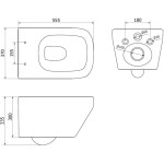 MEXEN/S - Riva Závesná WC misa Rimless Tornado vrátane sedátka s slow slim, duroplast, biela lesk 30630200T