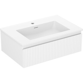 MEXEN/S - Rivel kúpeľňová skrinka 70 cm s umývadlom Otis, 1 šuplík, reliéf, biela mat 91A20-07023-1-BF01-W18M01