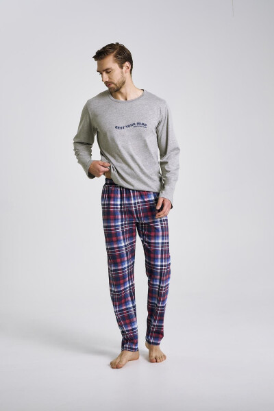 Taro Franco 3478 dĺžka/r S-XL Z25/26 pánske pyžamo melanžově šedá S