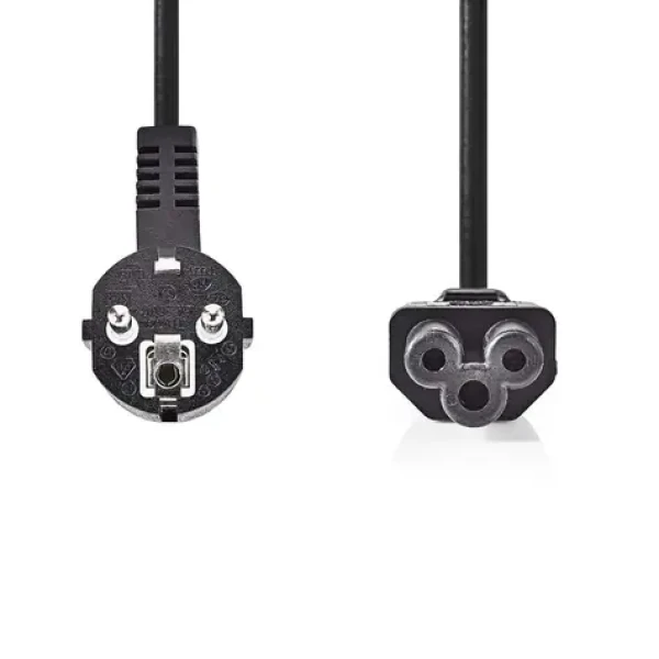Nedis napájací kábel 230V Čierny / prípojný 10A / konektor IEC-320-C5 / uhlová zástrčka Schuko / trojlístok / 2m (CEGP10100BK20)