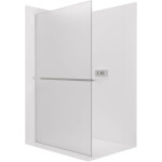 CERANO - Sprchová zástena Walk-in Crystal Ľ/P - 8 mm + polička/držiak na uteráky - bezvzperový systém - chróm, mliečne sklo- 60x200 CER-8050BD6887