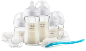 Philips AVENT Natural Response SCD879/11 priehľadná / Dojčenská štartovacia sada / fľaštičky, cumlíky, kefa