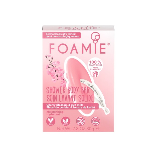 Foamie Shower Body Bar Cherry Kiss With Cherry Blossom and Rice Milk