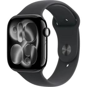 Apple Watch Series 11 GPS 46mm Klavírno čierne hliníkové telo - Čierny športový remienok S/M / 140-190 mm (MEUW4MP/A)