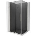MEXEN/S - Velar L sprchovací kút, posuvné dvere 120 x 85, grafit, nikel kartáčovaný 871-120-085-43-97