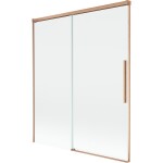 MEXEN/S - Rox vaňová zástena 2-krídlová posuvná 140 x 150, transparent, meď kartáčovaná 8C9-140-001-65-00