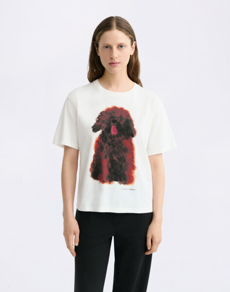 Thinking MU Pet Portrait Lucia Tee WHITE M