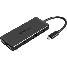 Transcend TS-HUB5C USB 2.0 hub so zabudovanou čítačkou SD kariet, s konektorom USB C, s portom pre rýchle nabíjanie čierna; TS-HUB5C