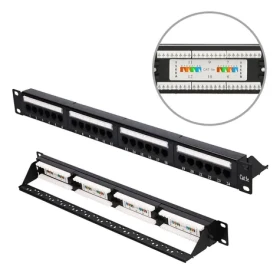 Extralink CAT5E UTP V2 čierny / Patch panel / 24 portov / 1U / RJ45 (EX.9809)
