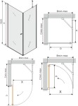 MEXEN/S - PRETORIA duo sprchovací kút 90 x 90 cm, transparent, čierny + vanička vrátane sifónu - 852-090-090-70-02-4010B 852-090-090-90-02-4010B