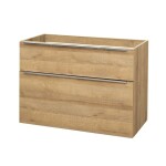 Mereo Mailo, kúpeľňová skrinka 101 cm, dub Riviera, chróm madlo CN522S