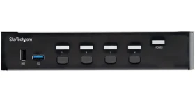 StarTech 4portový KVM switch HDMI 2.0 / KVM prepínač / 4K 60Hz / HDR / 2× USB 3.0 húb 5 Gbps (SV431HU34K6)