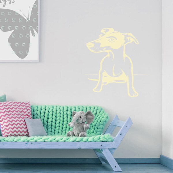 Veselá Stena Samolepka Pes Jack Russell Terrier Farba: béžová, Veľkosť: 60 x 45 cm