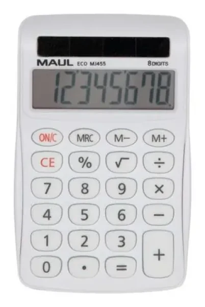 Maul ECO MJ 455 biela / Stolová kalkulačka / osemmiestna / solárne napájanie (7263102)