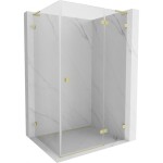 MEXEN/S - Lunar L sprchový kút dvere krídlové pravá 75 x 80, transparent, zlato kartáčovaná 834L-075-080-55-00-P
