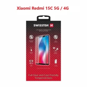 Swissten FULL GLUE COLOR FRAME CASE FRIENDLY sklo pre XIAOMI Redmi 15C 5G/4G čierna (54501885)