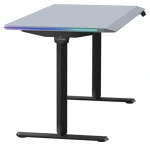 Ultradesk Quest čierna-šedá / Herný stôl / 140 x 70 x 72 - 120 cm / nastaviteľná výška / LED RGB PRISMATIC (UD-QST-FRBB/DTGY)