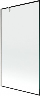 MEXEN/S - Next vaňová zástena FIX 100 x 150, čierna vzor, nikel kartáčovaná 895-100-000-00-70-97