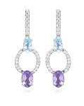 Silver Cat Strieborné visiace náušnice s kubickými zirkónmi Colored Stones SC636
