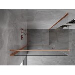 MEXEN/S - Mist-B sprchovací kút dvere krídlové 75 x 85, transparent, meď kartáčovaná 8A2T-075-085-65-00