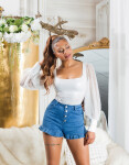 Sexy Demin Highwaist Shorts with Buttons lightblue