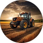 Jedlý papier traktor na poli žltý 19,5 cm - Pictu Hap - Pictu Hap