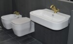 HOPA - Závesný bidet GLAZE 52 × 36 cm - Sada pre zavesenie bidetu - Bez upevňovacie sady KEAZGLBI