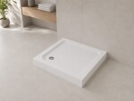 CERANO - Sprchová vanička samonosná štvorcová Arvo - SMC/minerálny kompozit - štruktúrovaná biela - 79,5x79,5x14 - s nožičkami CER-679510