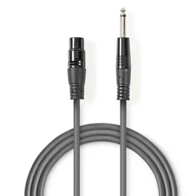 Nedis Nevyvážený Audio Cable XLR 3-kolíková (F) - jack 6.35 mm (M) 5.00 m tmavo šedá (COTH15120GY50)