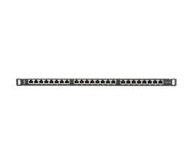 Lanberg PPS5-0024-B čierny / Patch panel / 19" / 24 portov / 0,5U / CAT.5E FTP tienený (PPS5-0024-B)