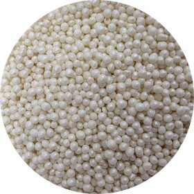 Cukrovo-ryžové perly biele, perleťové 3–4 mm, 80 g - I LOVE CAKES