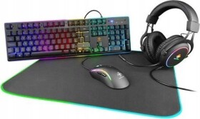 Deltaco Komplektas DELTACO GAMING RGB, ausinės/ klaviatūra / pelė / pelės padas, juodas / GAM-084-UK