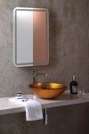 SAPHO - AGO sklenené umývadlo na dosku priemer 42cm, zlato oranžová 2501-19