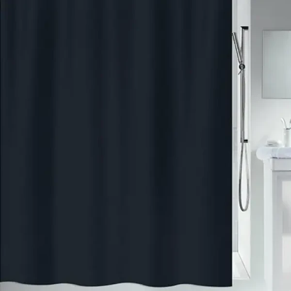 Spirella Primo sprchový záves 180 x 180 cm čierny/polyester (7610583181237)