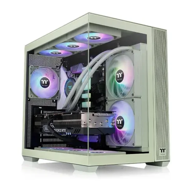 Thermaltake View 380 TG ARGB zelená / ATX / 2x USB-A 3.0 / 1x USB-C / 4x120mm / bez zdroja / priehľadná bočnica (CA-1Z2-00MEWN-00)