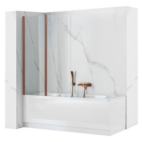 REA - Skladacia vaňová zástena AGAT-2 80 Brush Copper REA-W5696