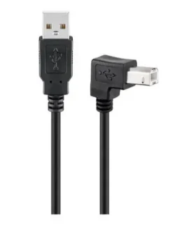 MicroConnect kábel USB2.0 A (M) - USB2.0 B 90° uhol (M) 2m čierna / 480Mbit/s (USBAB2ANGLED)