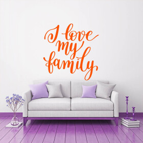 Veselá Stena Samolepka I love my family Farba: oranžová, Veľkosť: 80 x 82 cm